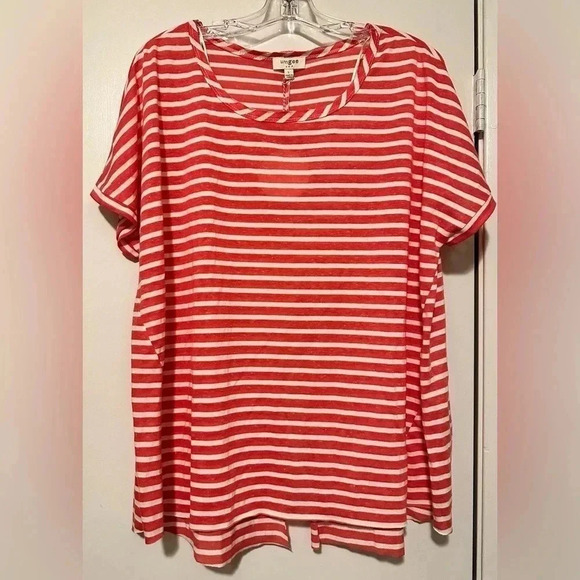 Umgee Tops - NWT Umgee Striped Tee Top Shirt Blouse Loose Fit split back size L